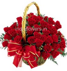 Basket of 40 Red Roses