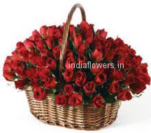Basket of 100 Red Roses