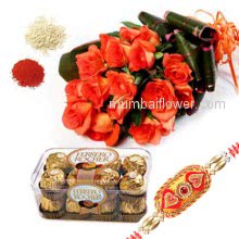 Rakhi Roses N Ferrero Combo