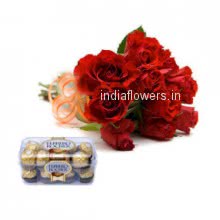 Roses and Ferrero Rocher 16 pc