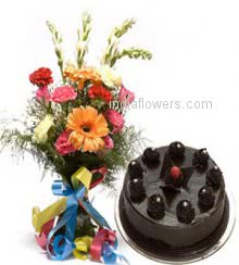 Mixed Flowers Cake