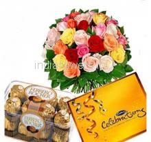 Mixed Flowers n Chocolates Combo