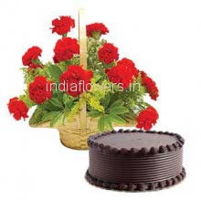 Cake and flowers combo