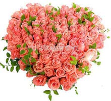 Heart Shape Pink Roses