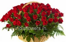 Basket of 60 Red Roses