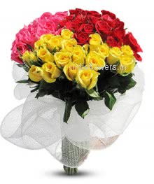 Colorful combination in a Bunch of 60 Mixed Roses for Someone Special.