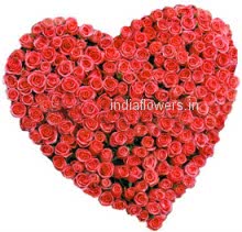 150 Valentines Day Red Roses in a Heart Shape for Valentines Day your heart to your love..