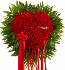 No other gift can be like this on the special day of Valentines Day 100 Red Roses in a Heart Shape.