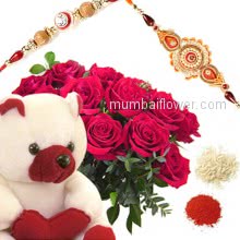 Rakhi Roses Teddy Combo