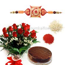 Rakhi Cake N Roses Combo
