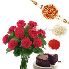 Rakhi Cake Roses Combo