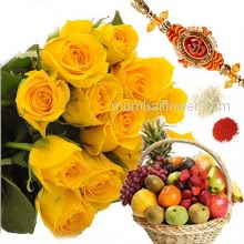 Rakhi Fruits N Roses Combo
