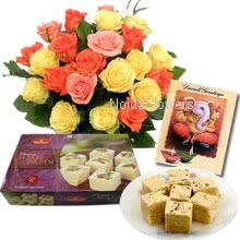 Diwali Flowers with 1kg Sone Papri