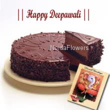 Eggless Truffle Cake with Diwali Wishes