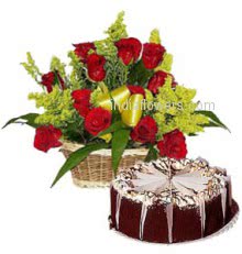 Rose Basket n Cake