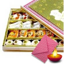 750 gms Mixed Mithai with 1pc Diwali Greeting Card