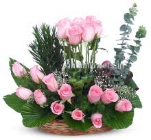 Pink Roses Arrangement of 24 Pink Roses, Special Deliveries to Mumbai, New Delhi, Bangalore,  Ranchi, Moradabad, Nashik, Mysore, Sahibabbad, Surat , Udaipur